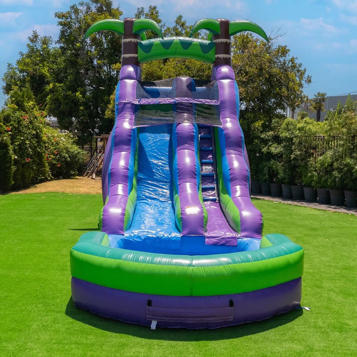 15ft Purple Tropical Waterslide with splash pool - Image 2