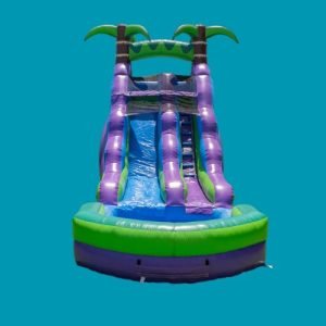 15ft Purple Tropical Waterslide with splash pool