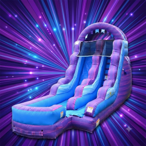 16ft Purple Surge waterslide with splash pool